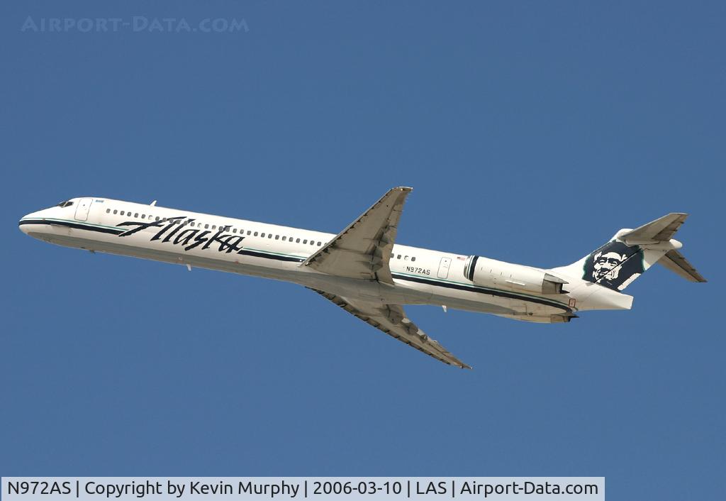 N972AS, 1994 McDonnell Douglas MD-83 (DC-9-83) C/N 53448, Leaving Vegas for the cold of Alaska.