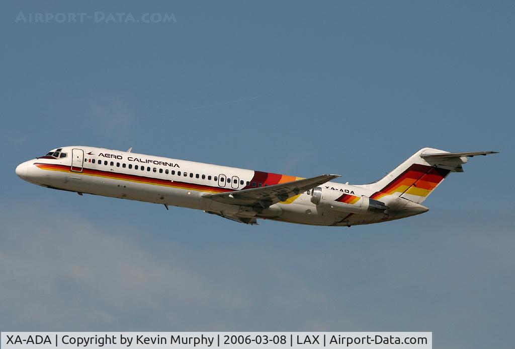 XA-ADA, 1979 McDonnell Douglas DC-9-32 C/N 48112, Aero California zooming out of LAX.
