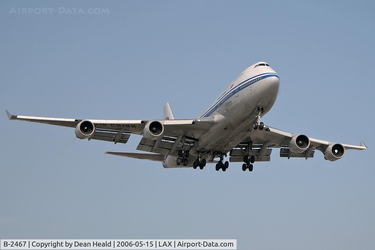 B-2467, 1997 Boeing 747-4J6M C/N 28754, Air China B-2467 (FLT CCA983) from Beijing Capital (ZBAA) on final approach to RWY 24R.