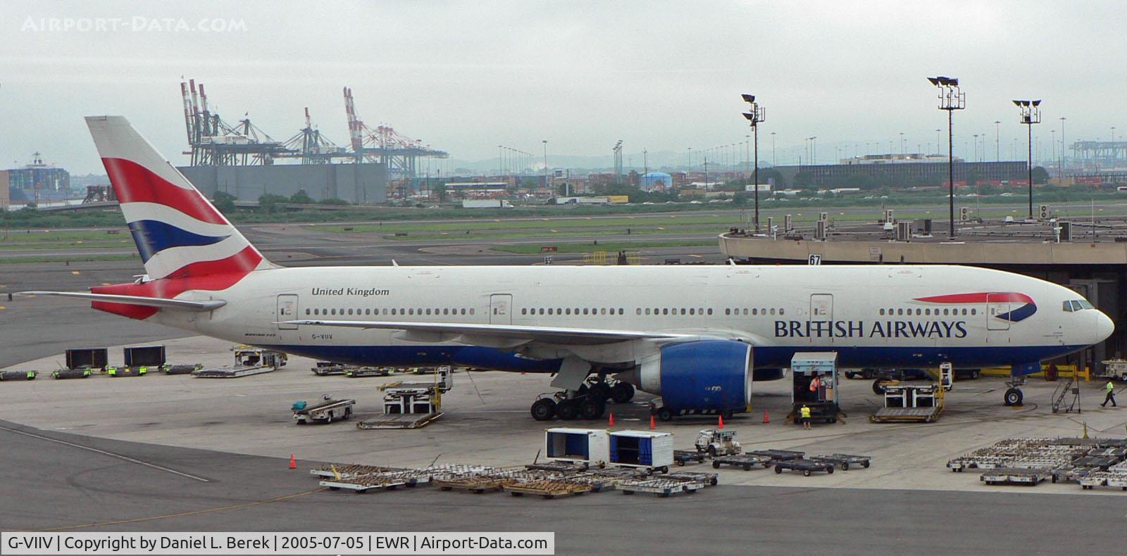 G-VIIV, 1999 Boeing 777-236 C/N 29964, One of BA's many Triple-7s prepares for a trans-Atlantic voyage after visiting Newark.