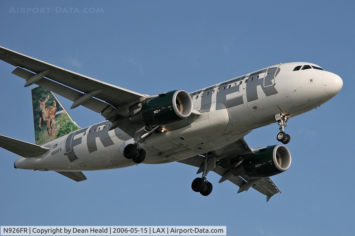 N926FR, 2004 Airbus A319-111 C/N 2198, Frontier Airlines N926FR - Fawn 