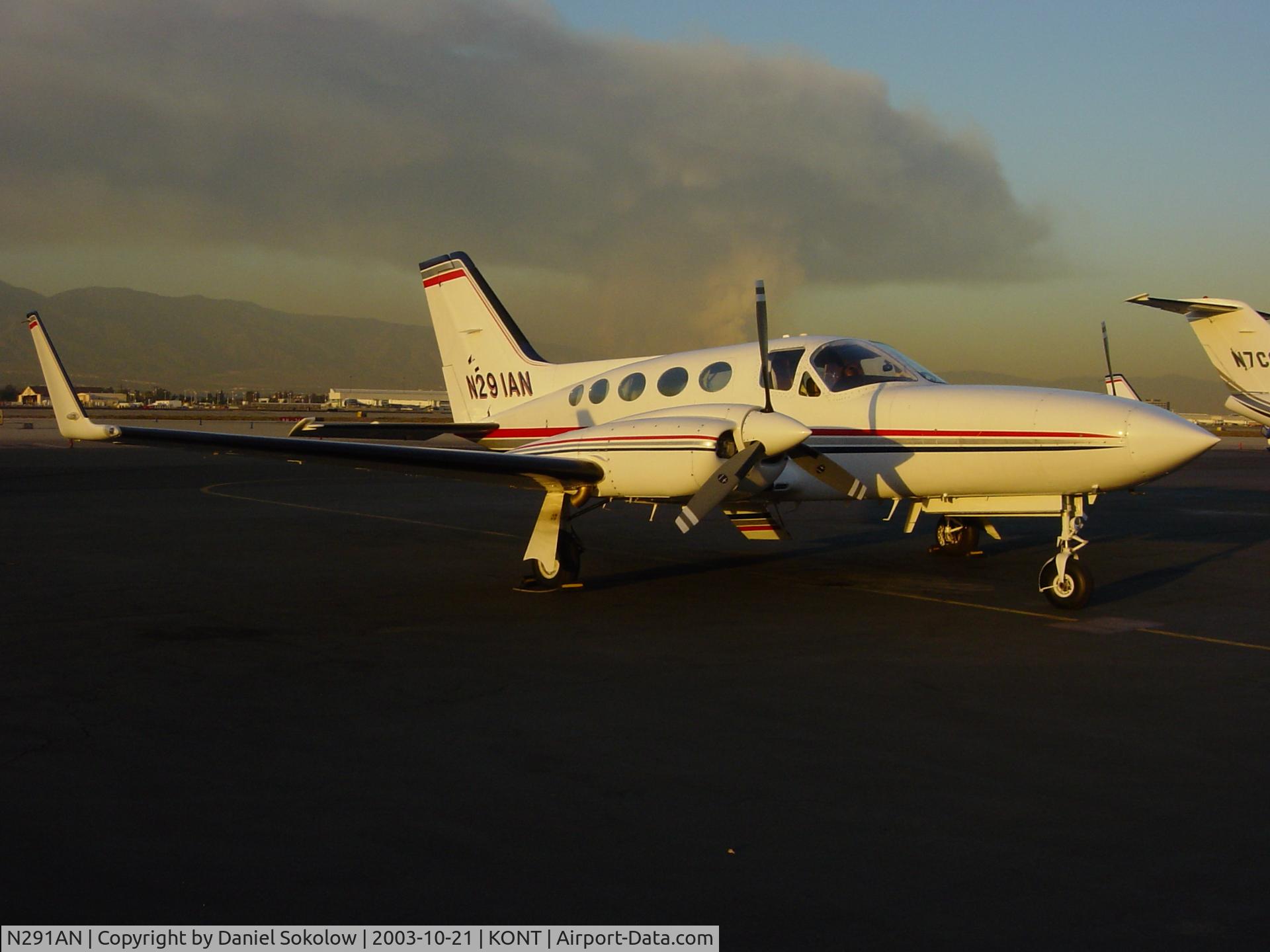 N291AN, Cessna 421C Golden Eagle C/N 421C0242, Resting at Ontario during some forest fires.