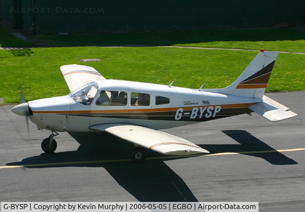 G-BYSP, 1985 Piper PA-28-181 Cherokee Archer II C/N 28-8590047, Passing the control tower at Wolverhampton