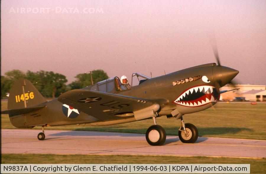 N9837A, 1944 Curtiss P-40N Warhawk C/N 33108, Pilot Richard Hanson going for a late evening flight