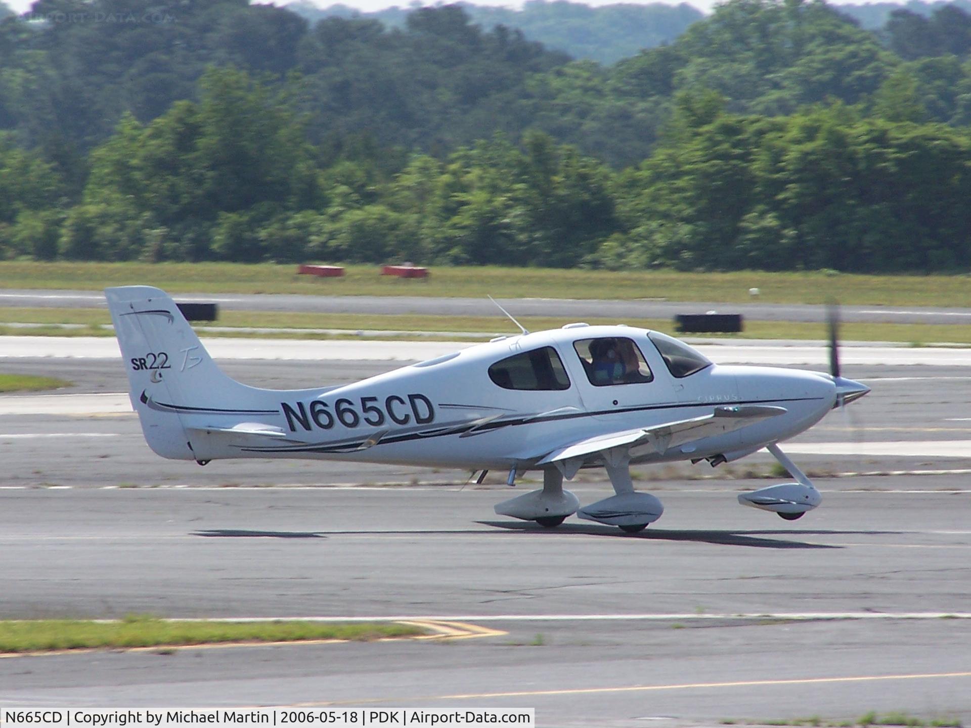 N665CD, 2006 Cirrus SR22 GTS C/N 1774, Departing PDK on 20R