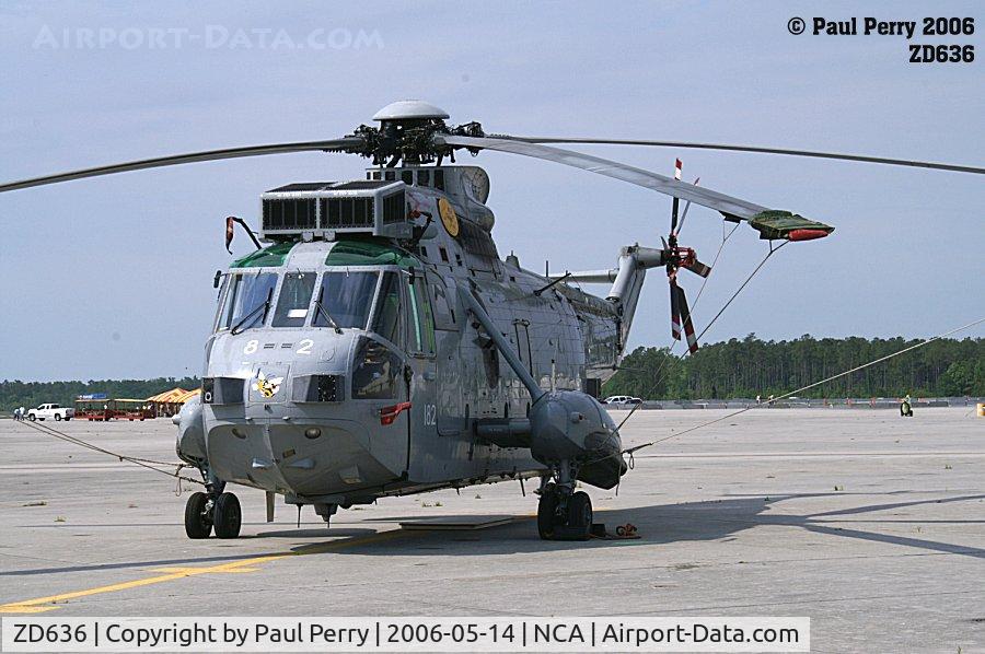 ZD636, 1985 Westland Sea King ASaC.7 C/N WA945, She looks both ready and lonely, just an illusion with all the helos at MCAS New River