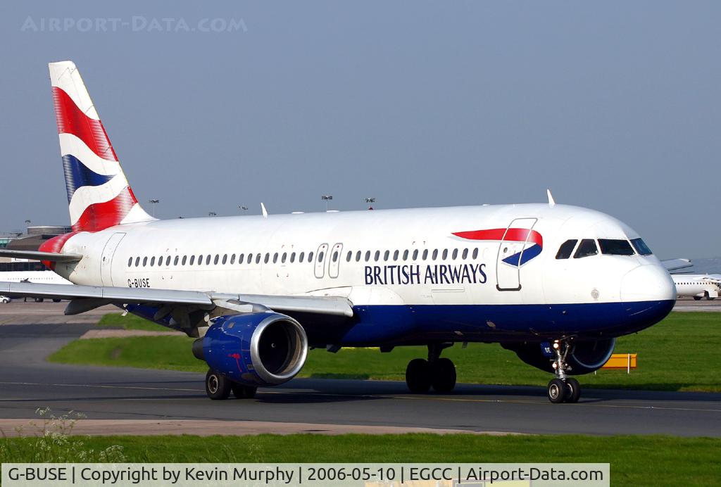 G-BUSE, 1988 Airbus A320-111 C/N 017, Coming past the viewing mound.