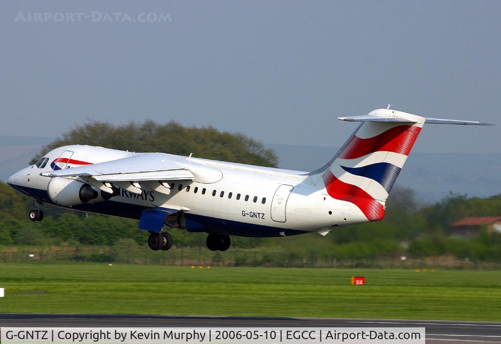 G-GNTZ, 1984 British Aerospace BAe.146-200A C/N E2036, Good looking BA commuter leaving 06L.