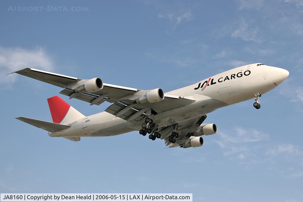 JA8160, 1979 Boeing 747-221F C/N 21744, JAL Cargo JA8160 (FLT JAL6086) from San Francisco Int'l (KSFO) on final approach to RWY 24R.