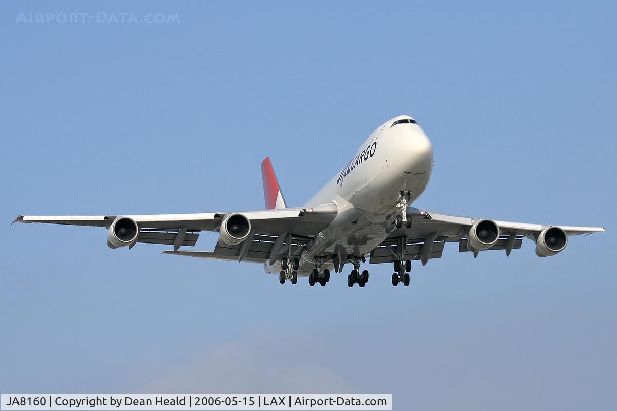 JA8160, 1979 Boeing 747-221F C/N 21744, JAL Cargo JA8160 (FLT JAL6086) from San Francisco Int'l (KSFO) on final approach to RWY 24R.