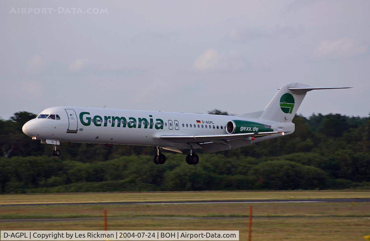 D-AGPL, 1990 Fokker 100 (F-28-0100) C/N 11314, Fokker F.100