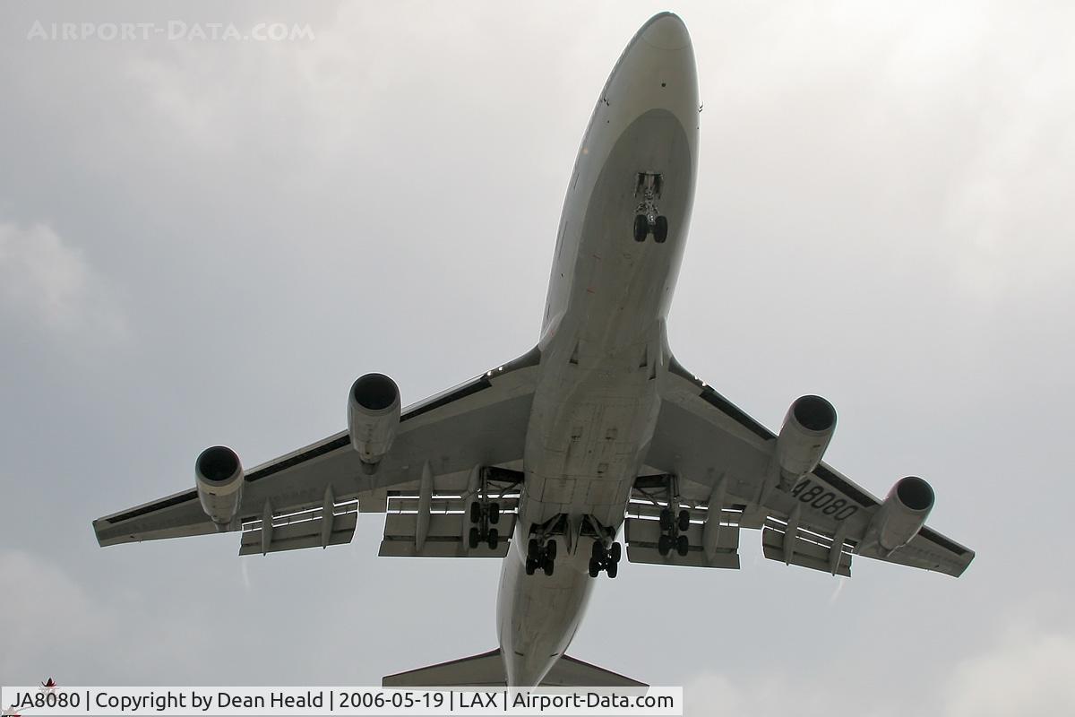 JA8080, 1990 Boeing 747-446 C/N 24886, Japan Airlines JA8080 (FLT JAL62) from Narita Int'l (RJAA) on short-final to RWY 24R.