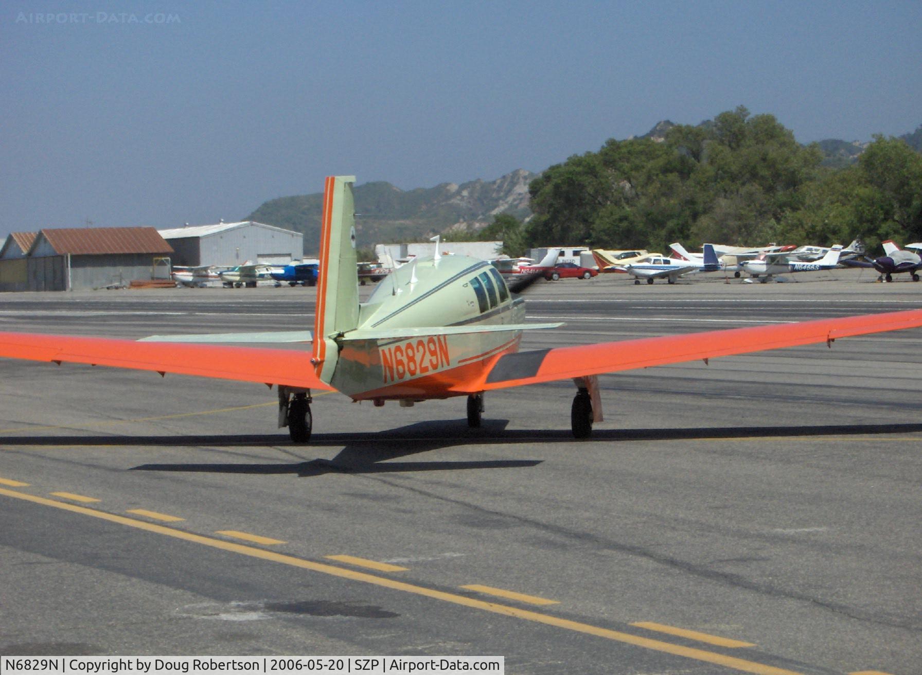 N6829N, 1968 Mooney M-20G Statesman C/N 680110, 1968 Mooney M20G STATESMAN, Lycoming O&VO-360 180 Hp, taxi to hangar
