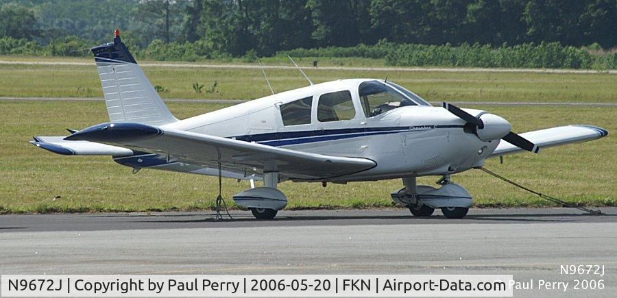 N9672J, 1967 Piper PA-28-180 C/N 28-3842, Across the ramp, a pretty Piper sat