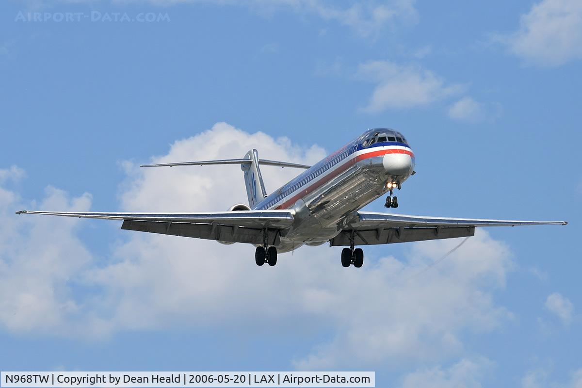 N968TW, 1999 McDonnell Douglas MD-83 (DC-9-83) C/N 53618, American Airlines N968TW (FLT AAL2246) from San Francisco Int'l (KSFO) on final approach to RWY 24R.