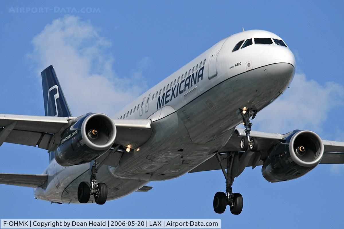 F-OHMK, 1992 Airbus A320-231 C/N 296, Mexicana F-OHMK (FLT MXA938) from Los Cabos Int'l (MMSD) on final approach to RWY 24R.