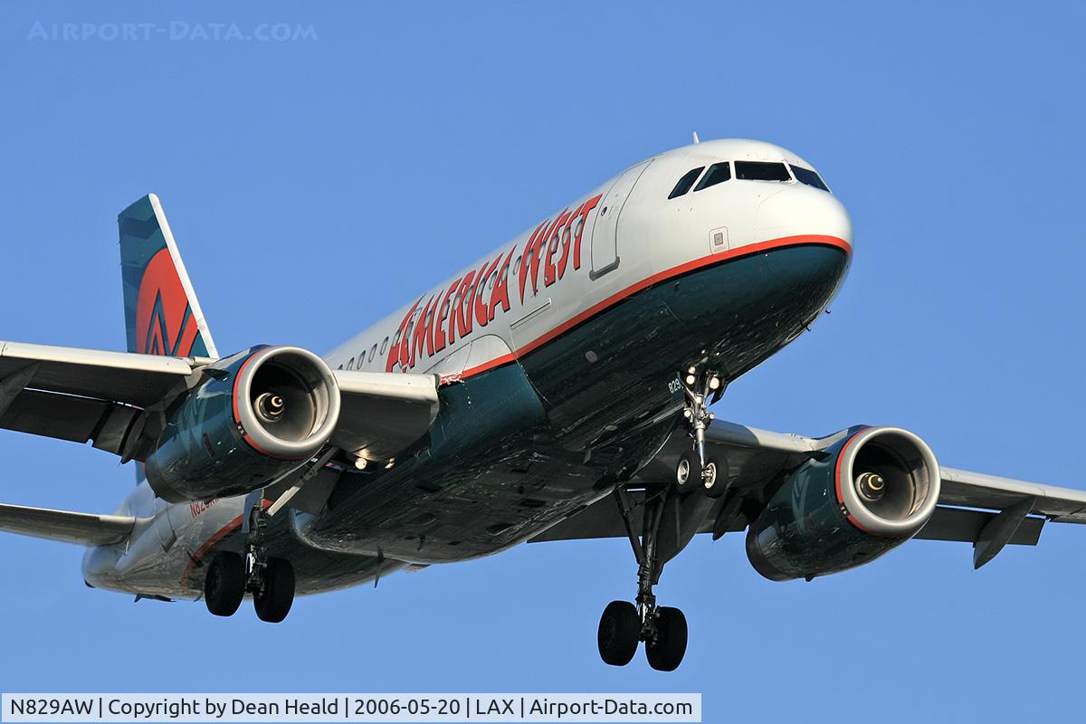 N829AW, 2001 Airbus A319-132 C/N 1563, America West N829AW (FLT AWE386) from General Juan N Alvarez Int'l (MMAA) on final approach to RWY 24R.
