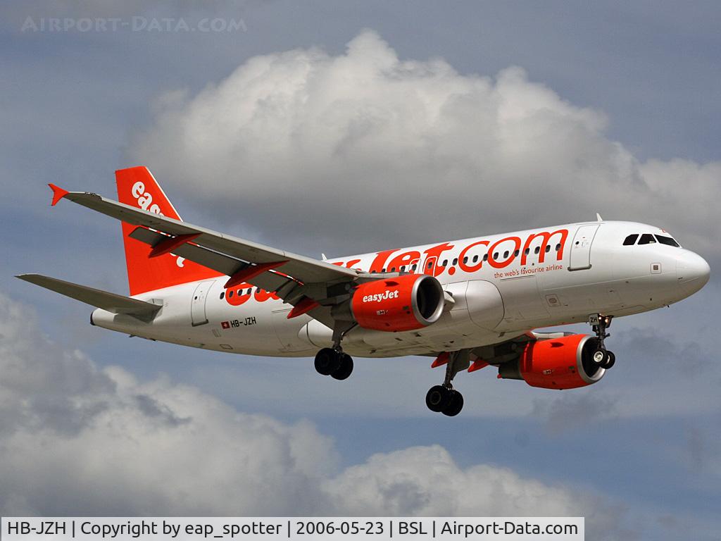 HB-JZH, 2004 Airbus A319-111 C/N 2230, on short-final for runway 16
