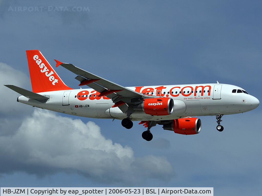 HB-JZM, 2004 Airbus A319-111 C/N 2370, on final for runway 16