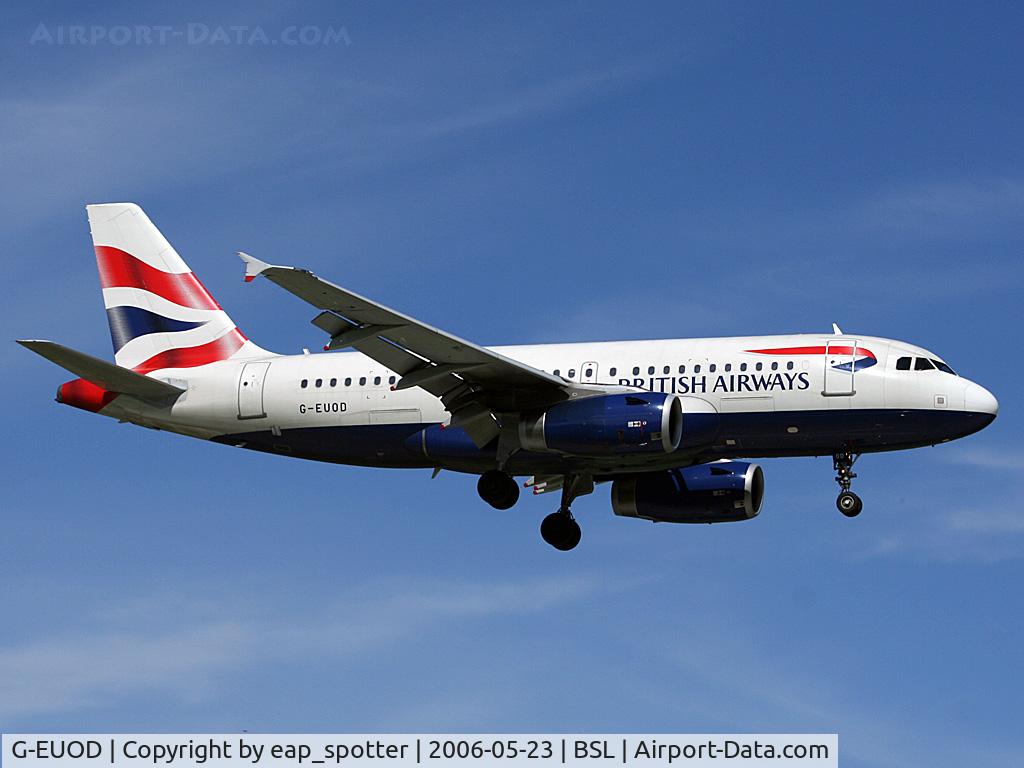 G-EUOD, 2001 Airbus A319-131 C/N 1558, arriving from LHR as Speed-bird 754