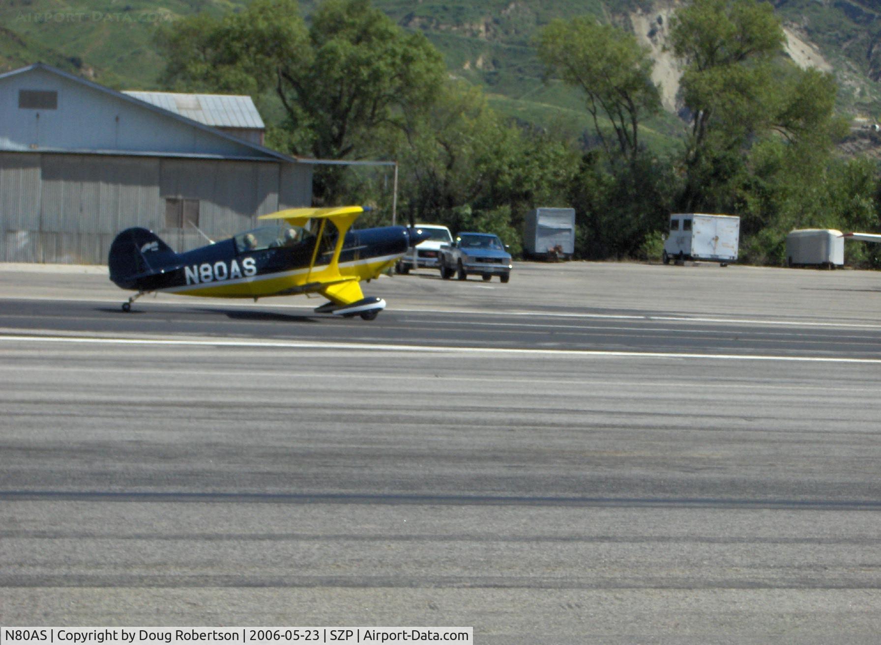N80AS, 1992 Pitts S-2B Special C/N 5244, 1992 Pitts Aerobatics S-2B, Lycoming AEIO-540, takeoff roll Runway 22