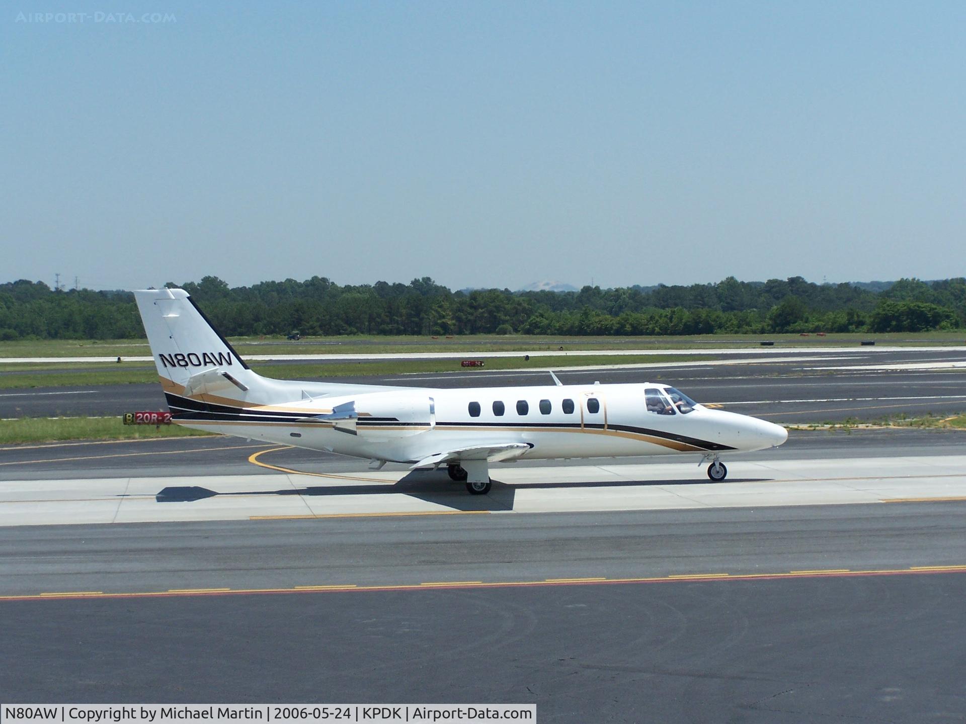 N80AW, 1980 Cessna 550 C/N 550-0186, Taxing to 2R