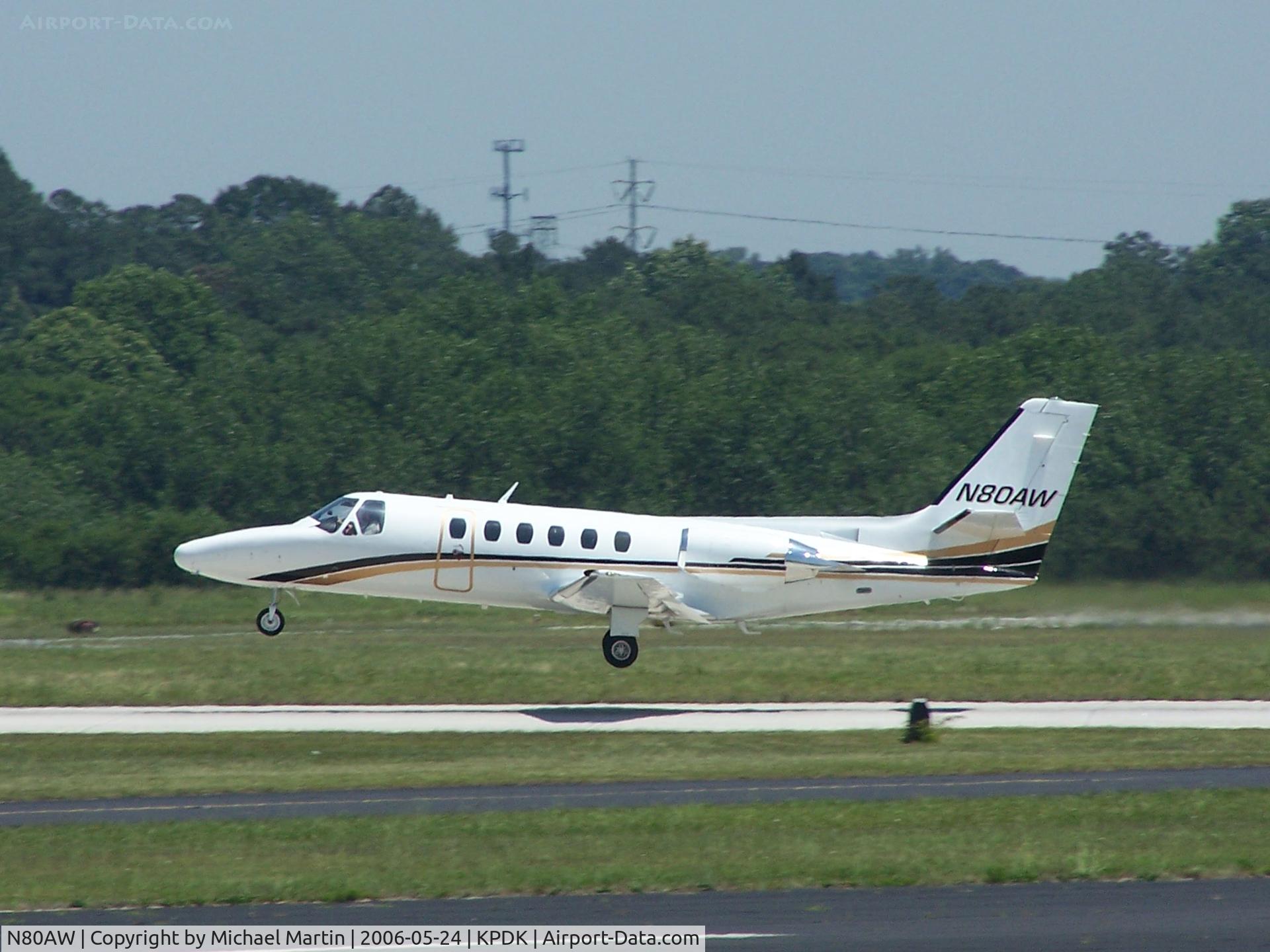 N80AW, 1980 Cessna 550 C/N 550-0186, Departing on 2R enroute to KAGS