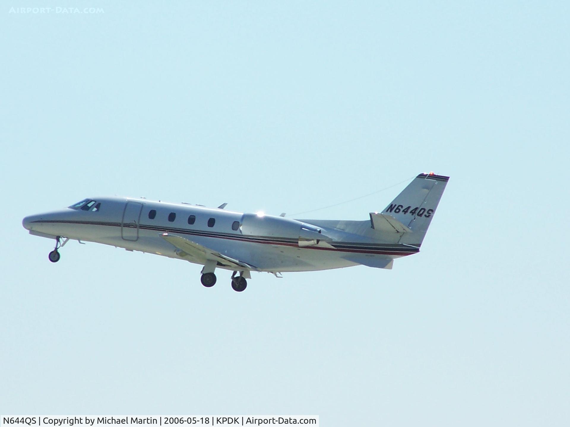 N644QS, 2005 Cessna 560XLS Citation Excel C/N 560-5582, Departing PDK enroute to KGSO