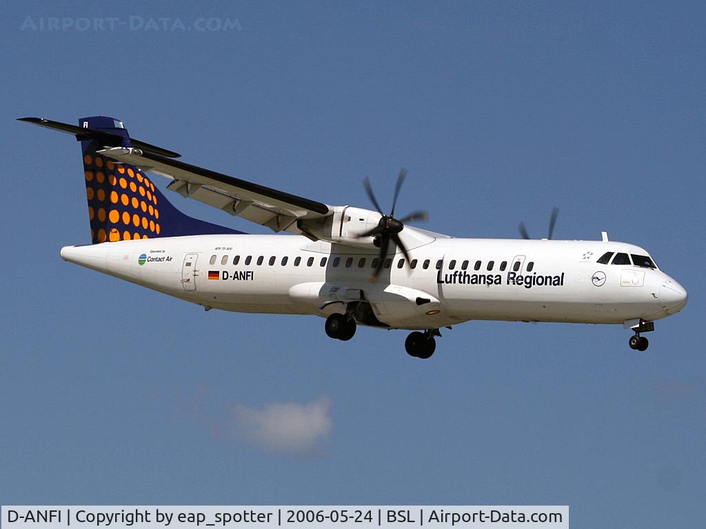 D-ANFI, 2001 ATR 72-212A (500) C/N 662, landing on runway 16 as LH3818 from FRA