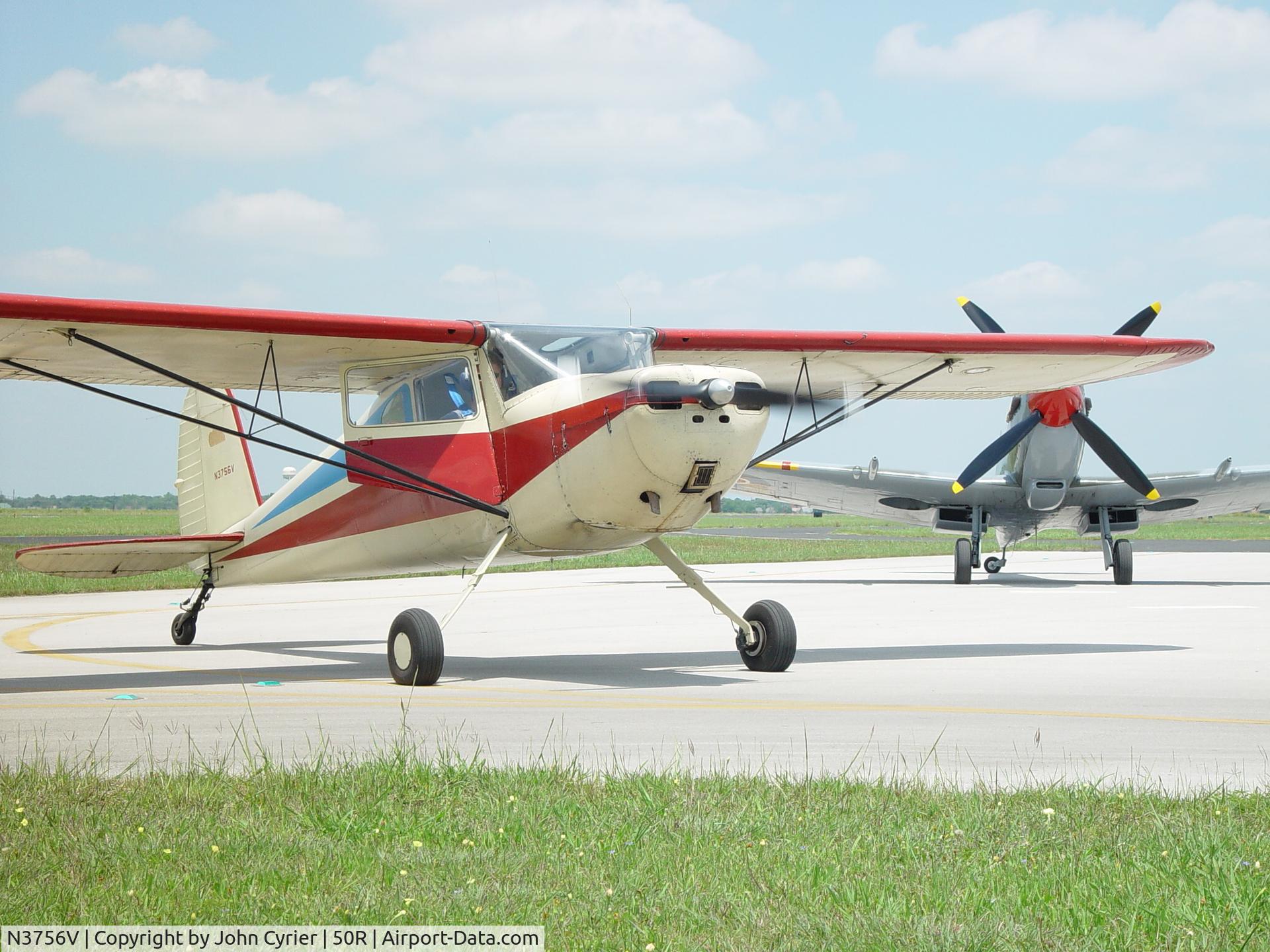 N3756V, 1949 Cessna 140 C/N 15039, 140 next to a Spitfire 2005