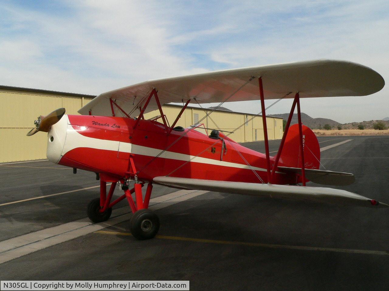 N305GL, 1976 Great Lakes 2T-1A Sport Trainer C/N 6829-D-367, Ranger powered, handcrank starter, wind driven generator, named 