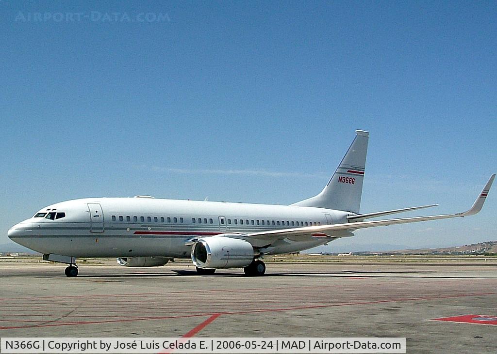 N366G, 1998 Boeing 737-75V BBJ C/N 28581, private visit to Madrid.