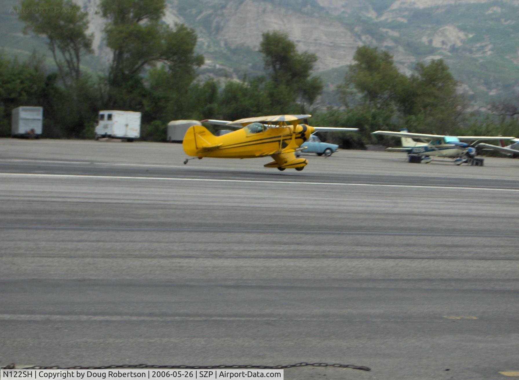 N122SH, 1976 Pitts S-1S Special C/N 20934, 1976 Eberle 'Sue Huang' PITTS SPECIAL S1-S, Lycoming IO-360, landing Runway 22