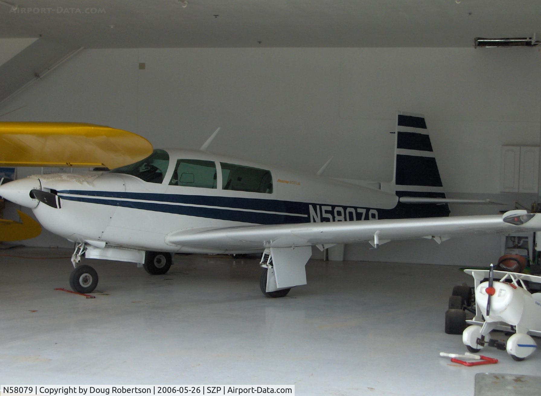 N58079, Mooney M20J 201 C/N 24-1638, 1987 Mooney M20J 201LM, Lycoming IO-360 200 Hp, with Byrnster bipe lower right corner, 4 year old pedal power