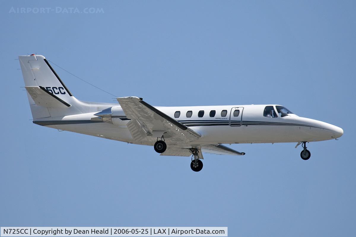 N725CC, 1993 Cessna 550 C/N 550-0725, Air Fred LLC N725CC (FLT TN725CC) from Monterey Peninsula (KMRY) on final approach to RWY 24L.