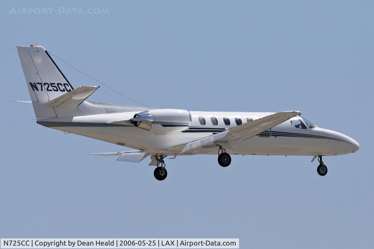 N725CC, 1993 Cessna 550 C/N 550-0725, Air Fred LLC N725CC (FLT TN725CC) from Monterey Peninsula (KMRY) on final approach to RWY 24L.
