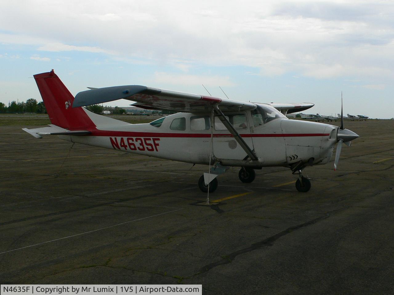 N4635F, 1966 Cessna TP206A Turbo Super Skylane C/N P206-0235, Sitting at Boulder Muni, Skip is operating it and it looks like hell