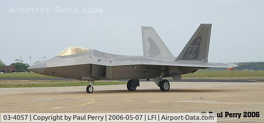 03-4057, 2003 Lockheed Martin F-22A Raptor C/N 4057, Beautiful piece of technology...at least from most angles