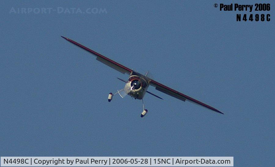 N4498C, 1953 Cessna 190 C/N 16082, Flaps down, in the pattern, so to speak