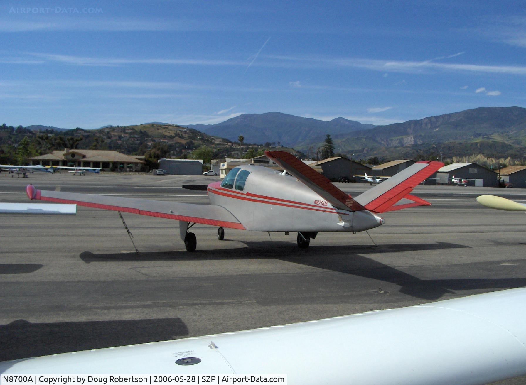 N8700A, 1949 Beech A35 Bonanza C/N D-2110, 1949 Beech A35 BONANZA, Continental E-185, Tip tanks