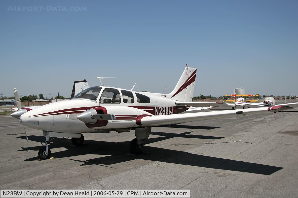 N28BW, 1965 Beech 95-B55 (T42A) Baron C/N TC-957, 1965 Beech 95-B55 (T42A) N28BW parked at Compton Municipal Airport.