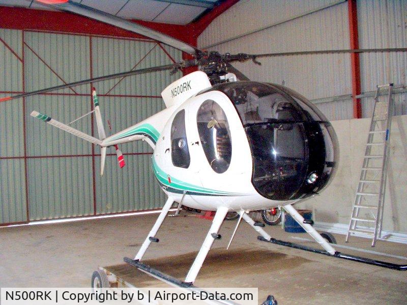 N500RK, 1973 Hughes 500C C/N 730502S, in hanger