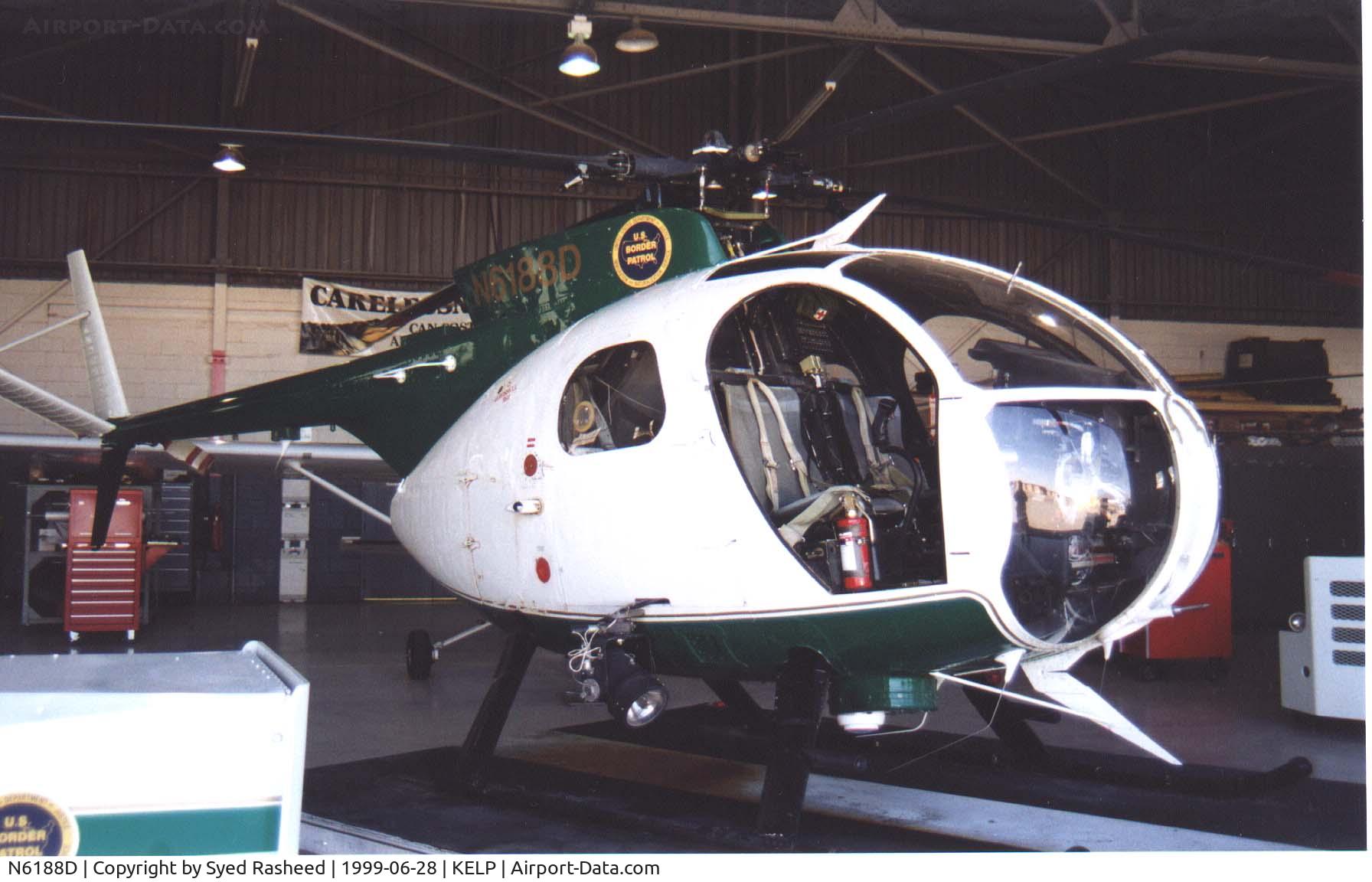 N6188D, Hughes OH-6A C/N 69-16046, Hughes 500 - Border Patrol, Hanger - El Paso