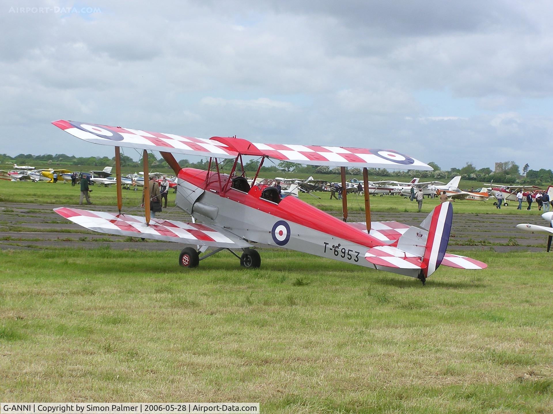 G-ANNI, 1941 De Havilland DH-82A Tiger Moth II C/N 85162, Tiger Moth in smart RAF-style marks as T-6953