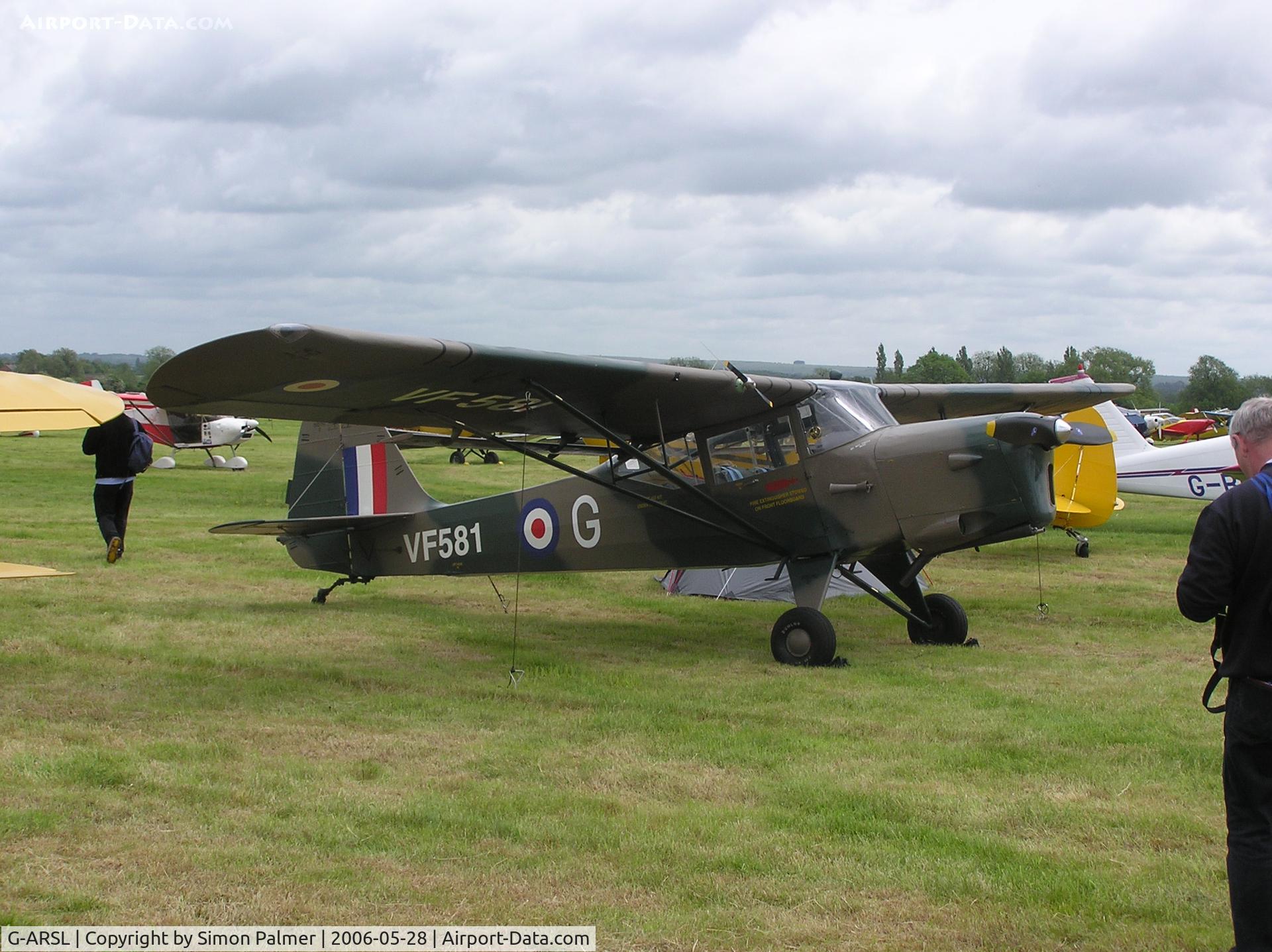 G-ARSL, 1946 Beagle A-61 Terrier 1 C/N 2539, Auster painted in wartime colours as VF581 at Keevil