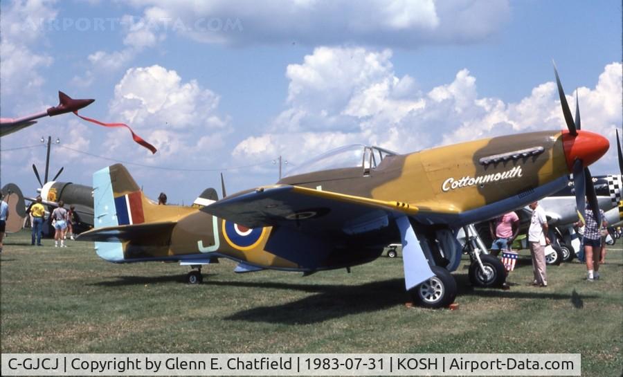 C-GJCJ, 1944 North American P-51D Mustang C/N 122-40513, At the EAA Fly In. Actually 44-73973, but adopted 44-10755