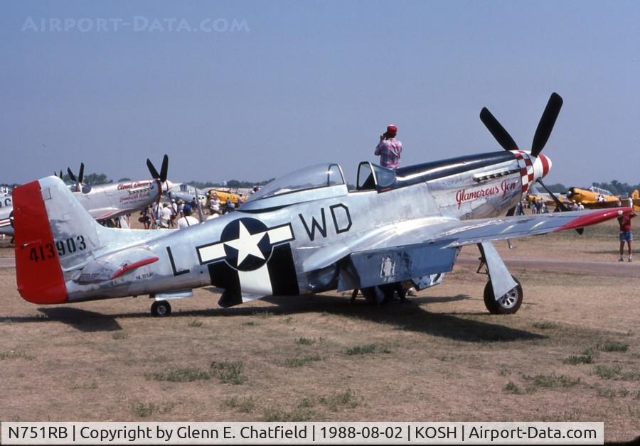 N751RB, 1944 North American P-51D Mustang C/N 44-13903JP, At the EAA Fly In, as N151JP