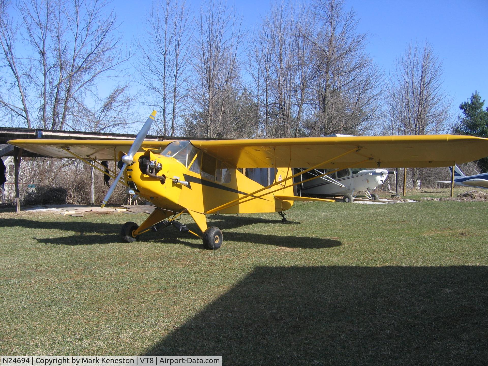 N24694, 1939 Piper J3F-50 C/N 3361, Owned early on by my father Gordon Keneston who sold it in 1991 to Billy Perrone.  I bought it from Billy in 2000