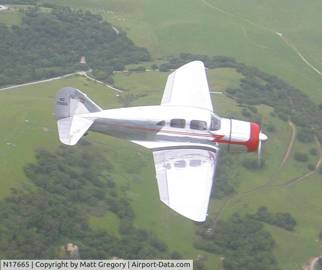 N17665, 1940 Spartan 7W Executive C/N 31, Spartan Executive over Salinas