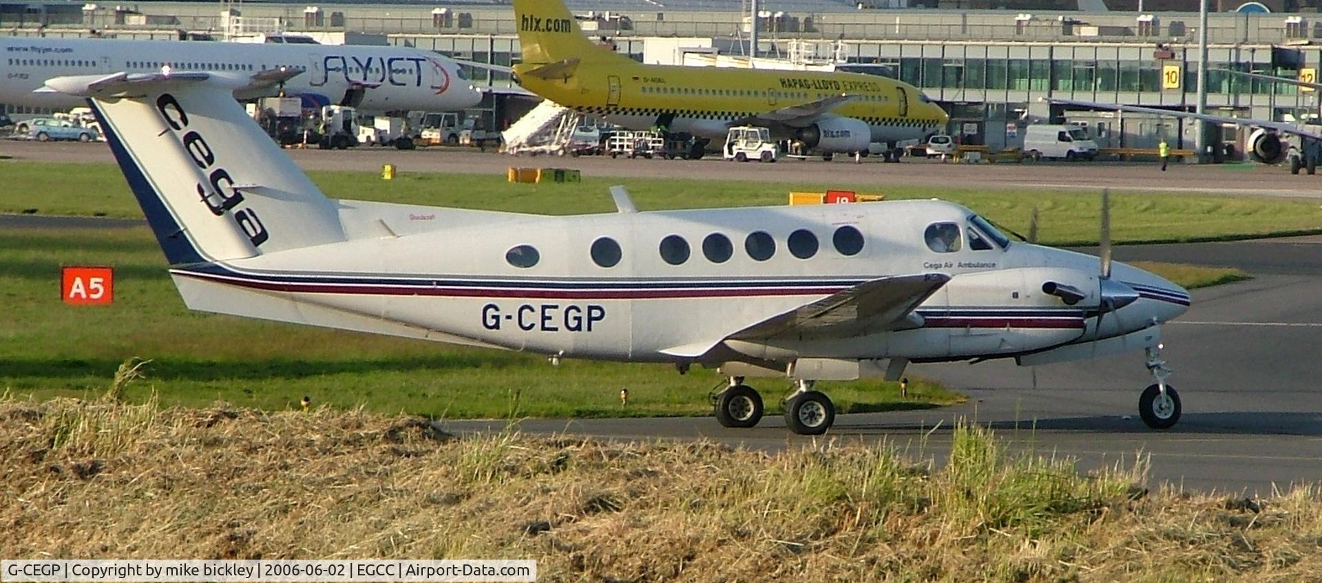 G-CEGP, 1980 Beech 200 Super King Air C/N BB-726, short visit to manchester